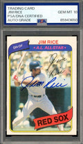 Jim Rice Gem Mint 10 PSA DNA Signed 1980 Topps Autograph