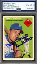 Duke Snider Gem Mint 10 PSA DNA Signed 1954 Topps 1995 Reprint Autograph