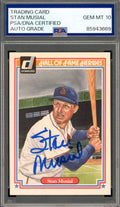 Stan Musial Gem Mint 10 PSA DNA Signed 1983 Donruss Hall of Fame Heroes Autographed