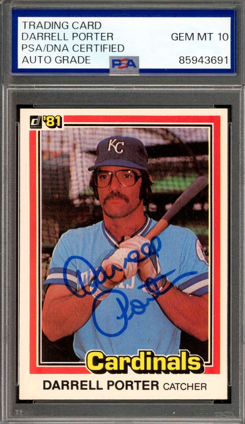 Darrell Porter Gem Mint 10 PSA DNA Signed 1981 Donruss Autograph