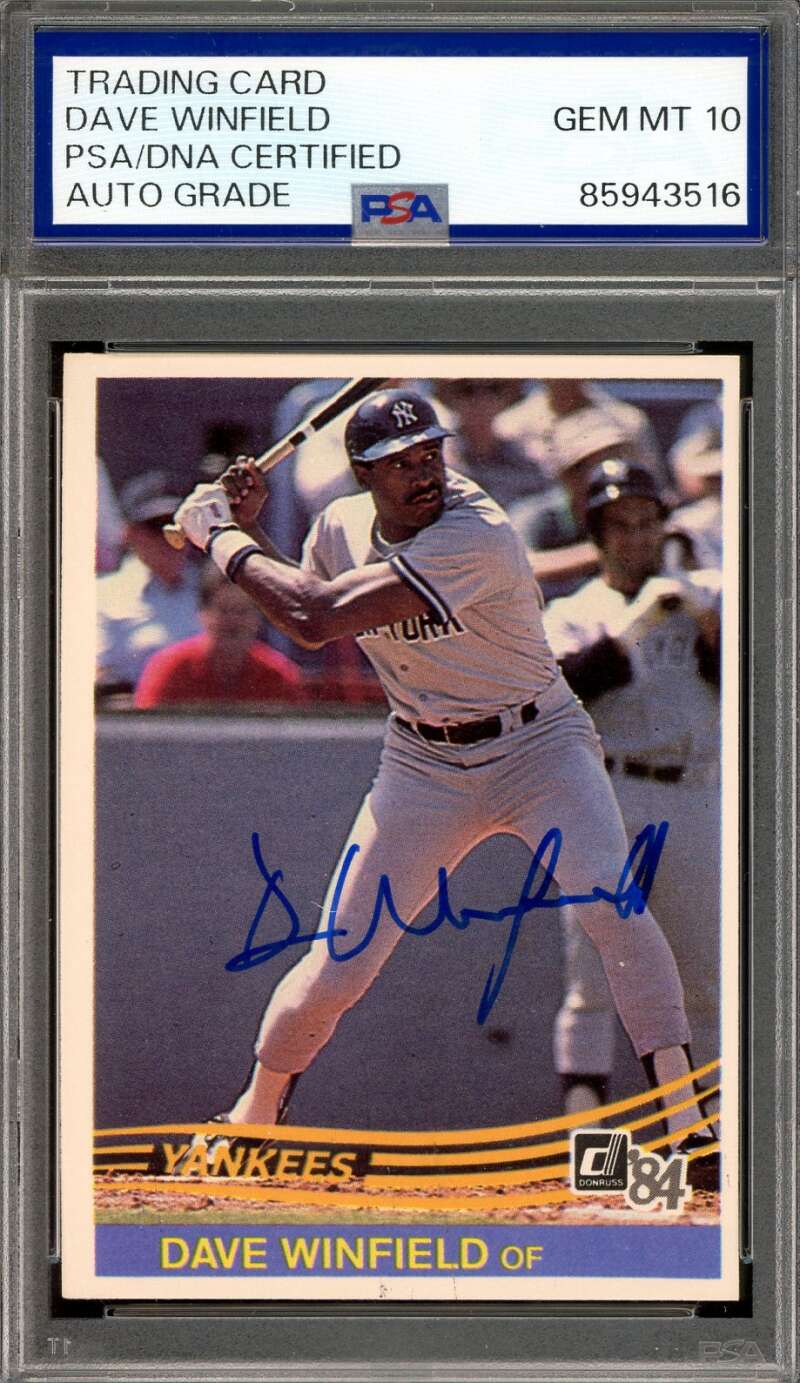 Dave Winfield Gem Mint 10 PSA DNA Signed 1984 Donruss Autograph