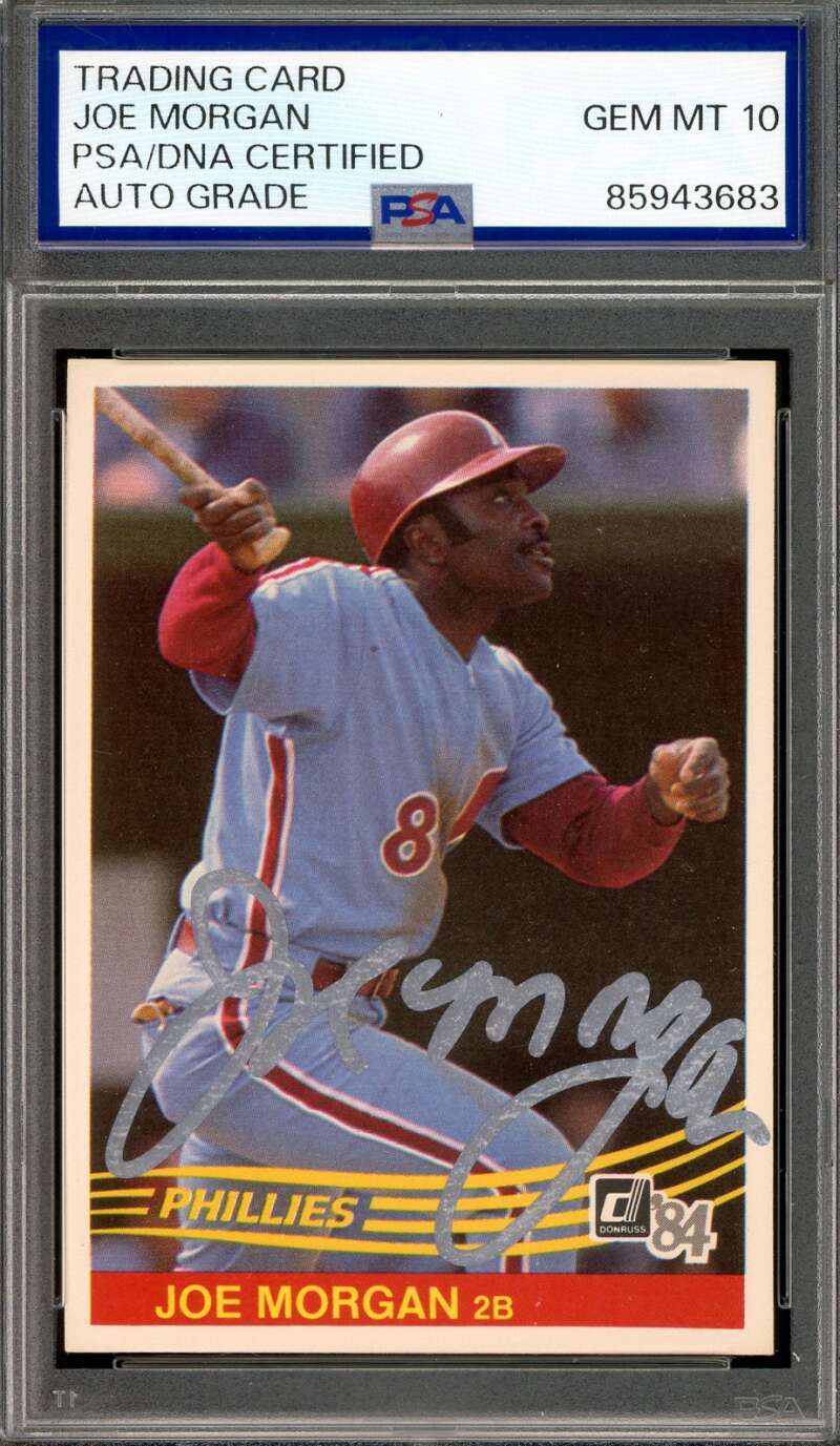 Joe Morgan Gem Mint 10 PSA DNA Signed 1984 Donruss Autograph