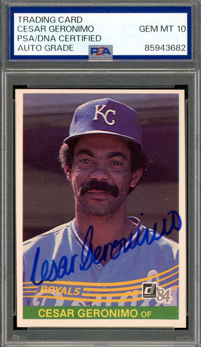 Cesar Geronimo Gem Mint 10 PSA DNA Signed 1984 Donruss Autograph