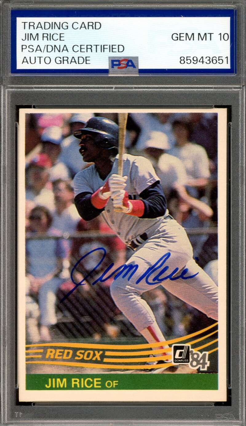 Jim Rice Gem Mint 10 PSA DNA Signed 1984 Donruss Autograph