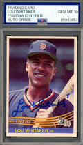 Lou Whitaker Gem Mint 10 PSA DNA Signed 1984 Donruss Autograph