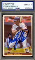 Rusty Staub Gem Mint 10 PSA DNA Signed 1984 Donruss Autograph