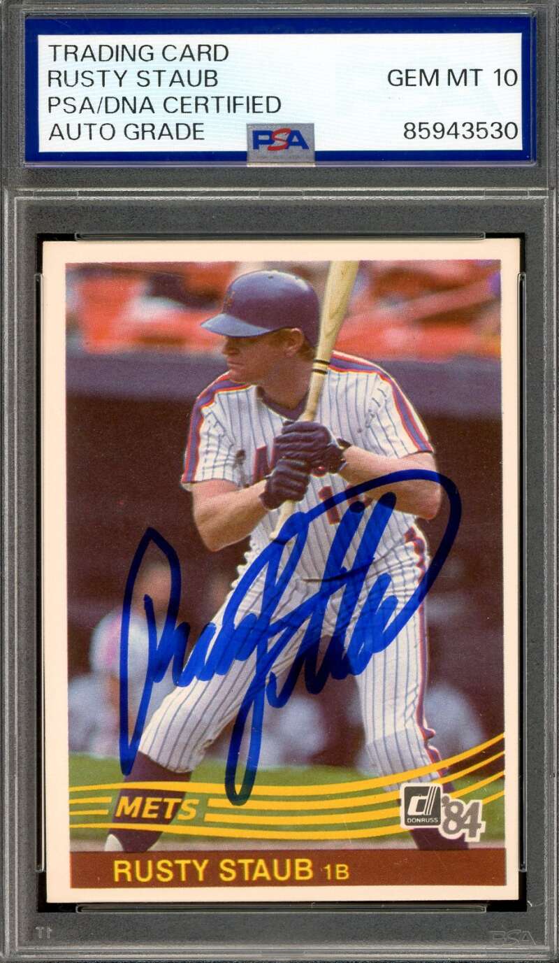 Rusty Staub Gem Mint 10 PSA DNA Signed 1984 Donruss Autograph