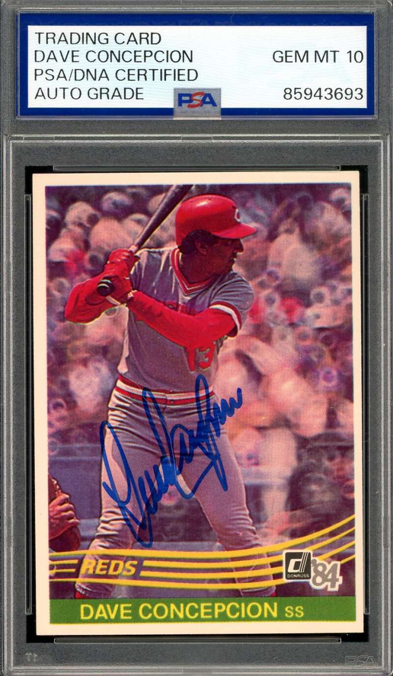Dave Concepcion Gem Mint 10 PSA DNA Signed 1984 Donruss Autograph