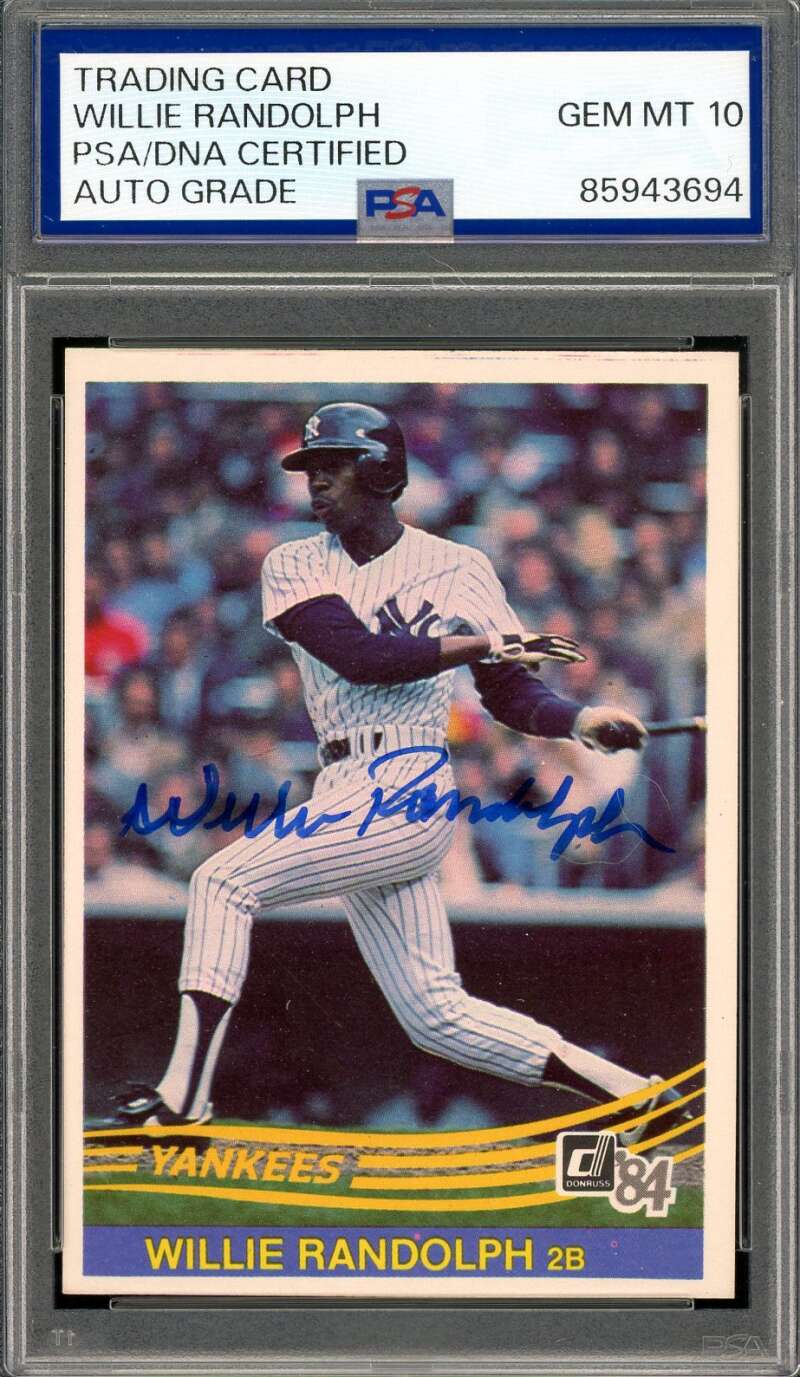 Willie Randolph Gem Mint 10 PSA DNA Signed 1984 Donruss Autograph
