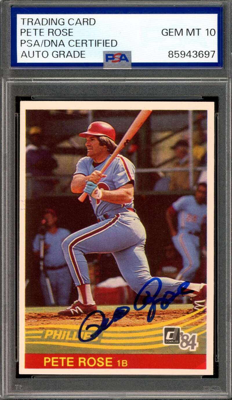 Pete Rose Gem Mint 10 PSA DNA Signed 1984 Donruss Autograph