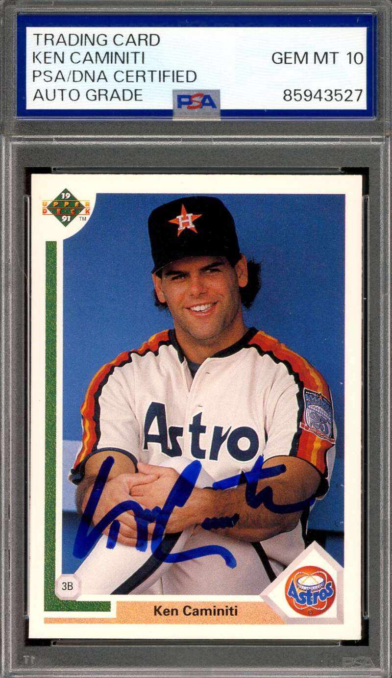 Ken Caminiti Gem Mint 10 PSA DNA Signed 1991 Upper Deck Autograph