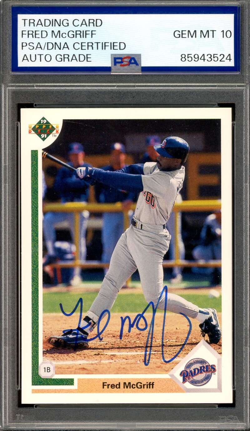 Fred McGriff Gem Mint 10 PSA DNA Signed 1991 Upper Deck Autograph