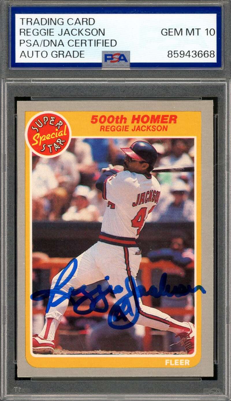 Reggie Jackson Gem Mint 10 PSA DNA Signed 1985 Fleer Super Star Special Autograph