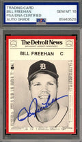 Bill Freehan Gem Mint 10 PSA DNA Signed 1981 Detroit News Autograph