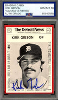 Kirk Gibson Gem Mint 10 PSA DNA Signed 1981 Detroit News Rarest Rookie Autograph