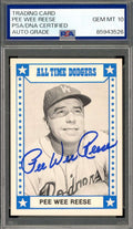Pee Wee Reese Gem Mint 10 PSA DNA Signed 1980 TCMA All Time Dodgers Autograph