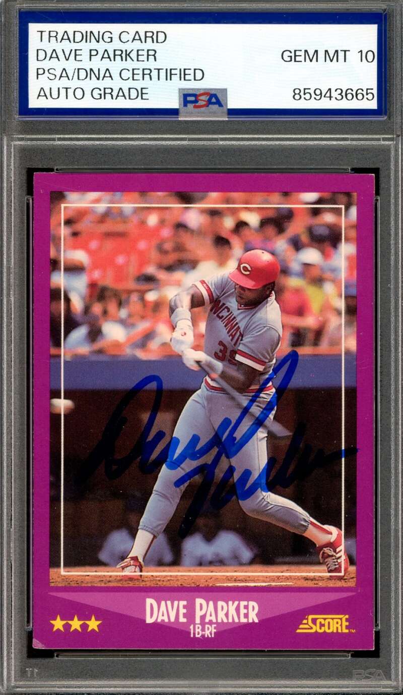 Dave Parker Gem Mint 10 PSA DNA Signed 1988 Score Autograph