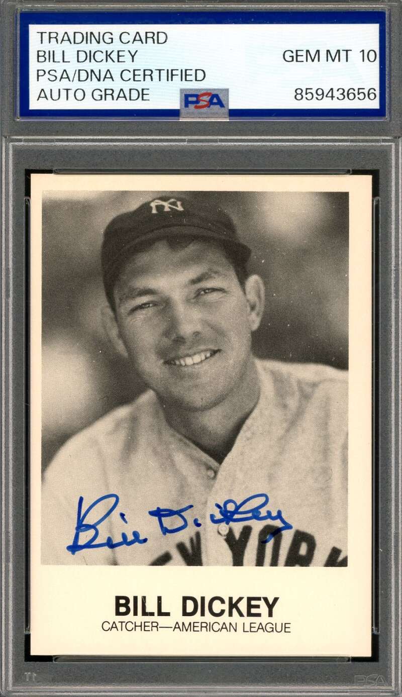 Bill Dickey Gem Mint 10 PSA DNA Signed 1983 Renata Galasso Autograph