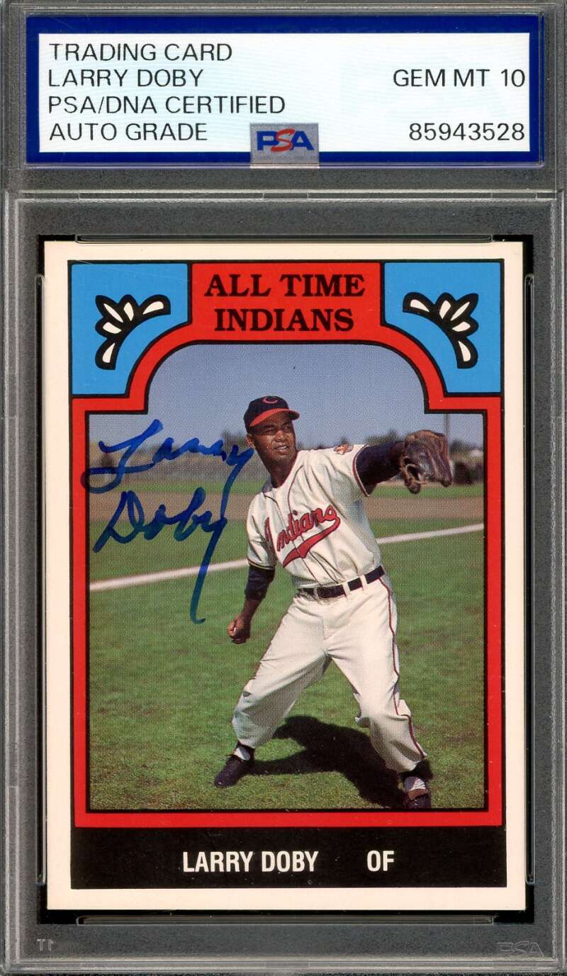 Larry Doby Gem Mint 10 PSA DNA Signed 1986 TCMA All Time Indians Autograph