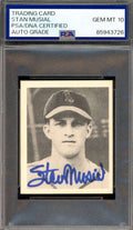 Stan Musial Gem Mint 10 PSA DNA Signed 1948 Bowman 1987 Reprint Rookie Autograph