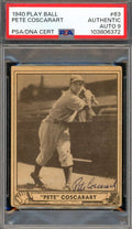 Pete Coscarart Mint 9 PSA DNA Signed 1940 Play Ball Autograph