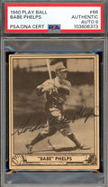 Babe Phelps Mint 9 PSA DNA Signed 1940 Play Ball Autograph