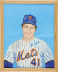 Tom Seaver JSA Loa Signed 12X16 Original Art Painting  Autographed
