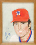 Nolan Ryan JSA Loa Signed 12X16 Original Art Painting  Autograph