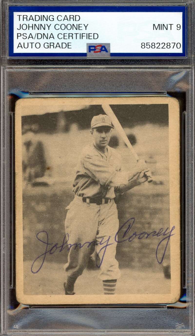 Johnny Cooney Mint 9 PSA DNA Signed 1939 Play Ball Autograph
