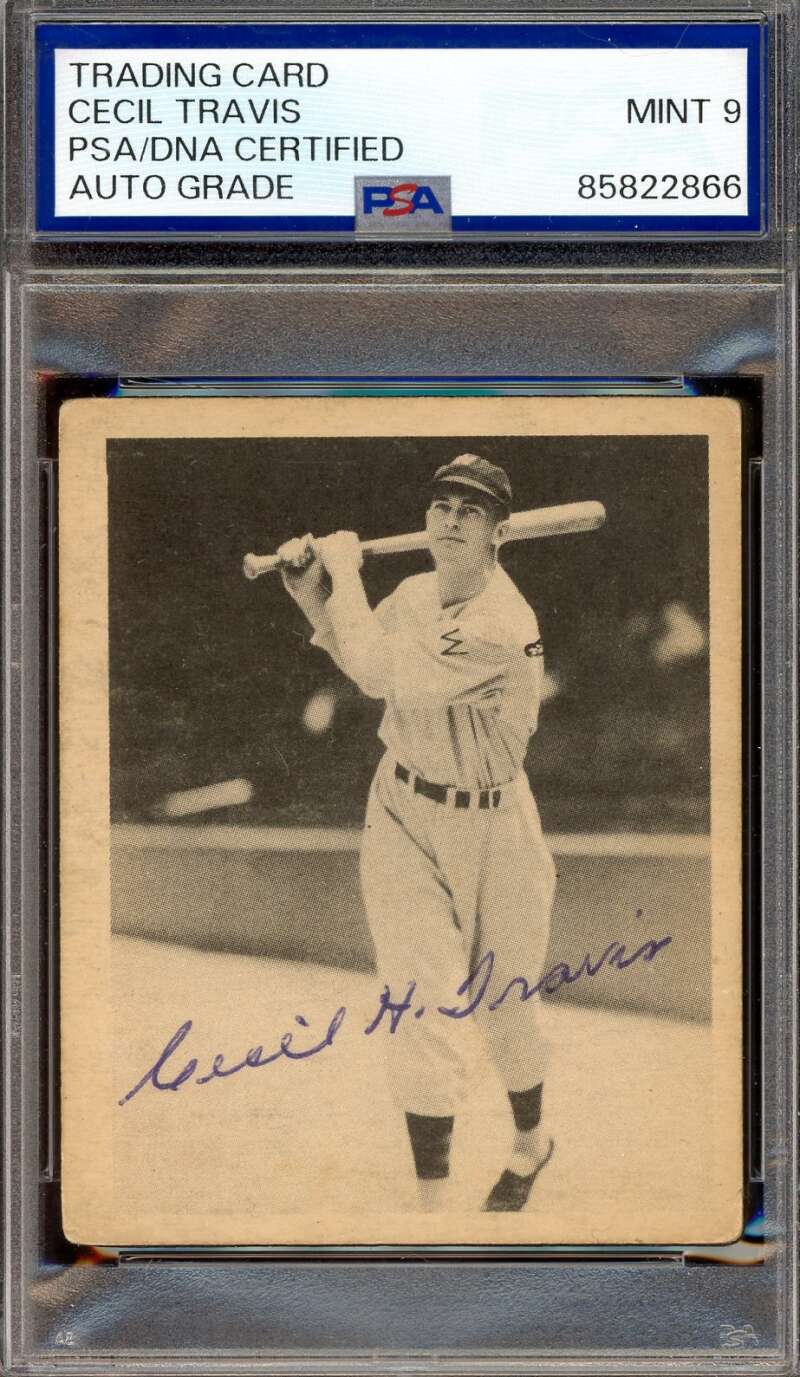 Cecil Travis Mint 9 PSA DNA Signed 1939 Play Ball Autograph