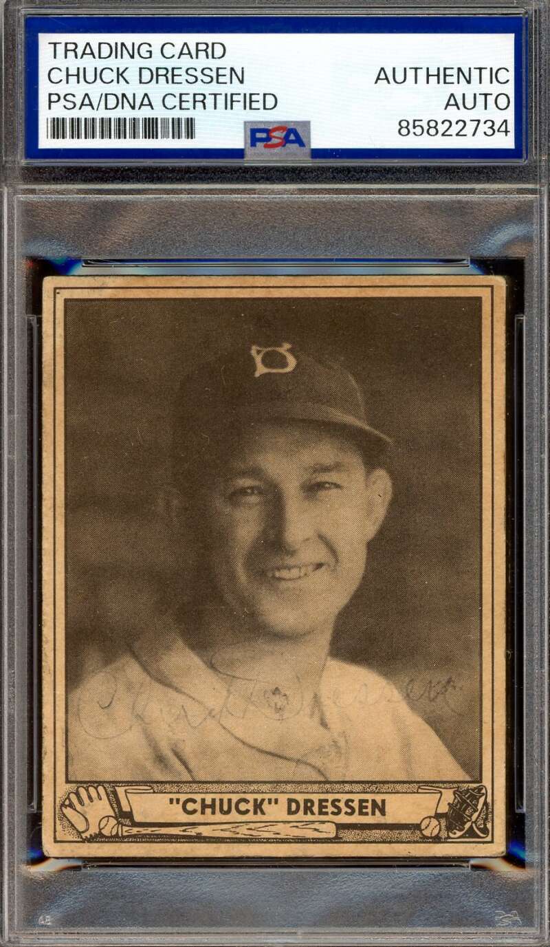 Chuck Dressen PSA DNA Signed 1940 Play Ball Autograph