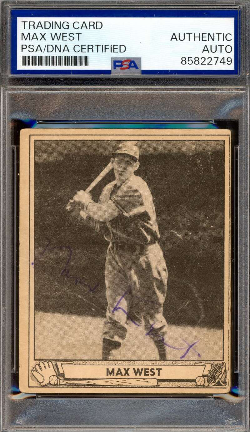 Max West PSA DNA Signed 1940 Play Ball Autograph