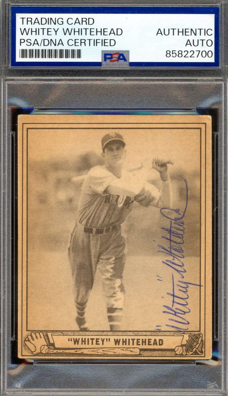 Whitey Whitehead PSA DNA Signed 1940 Play Ball Autograph