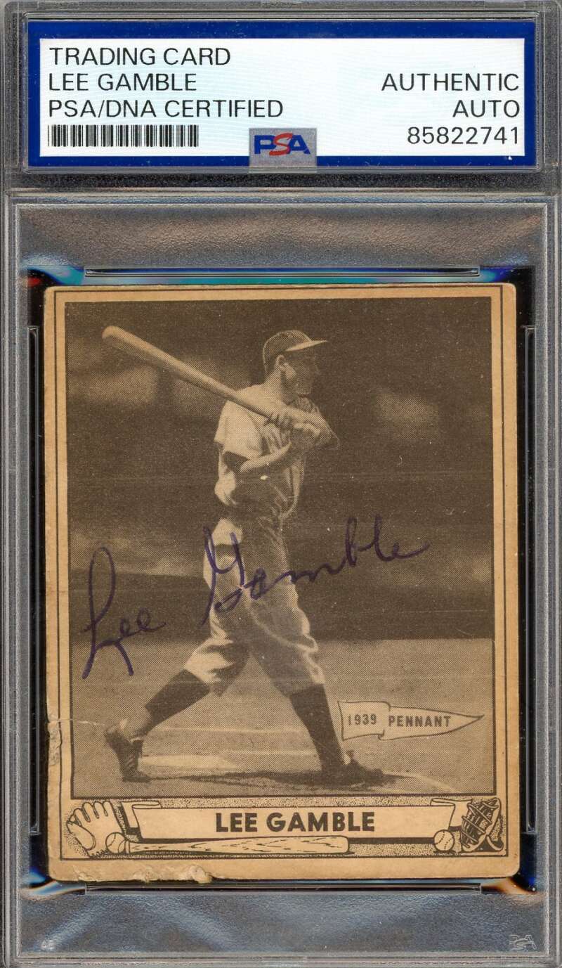 Lee Gamble PSA DNA Signed 1940 Play Ball Autograph