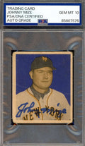 Johnny Mize Gem Mint 10 PSA DNA Signed 1949 Bowman Autograph