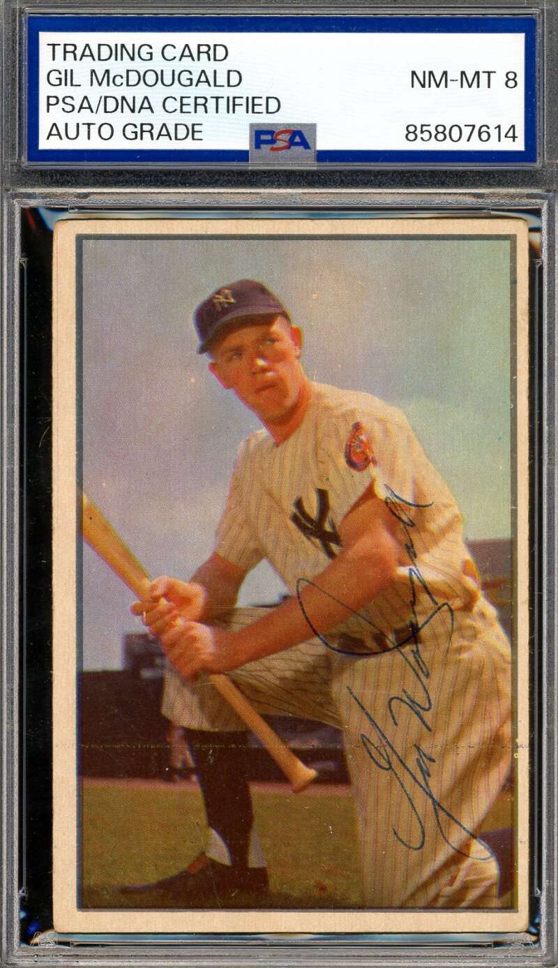 Gil McDougald PSA DNA Signed 1953 Bowman Color Autograph Yankees