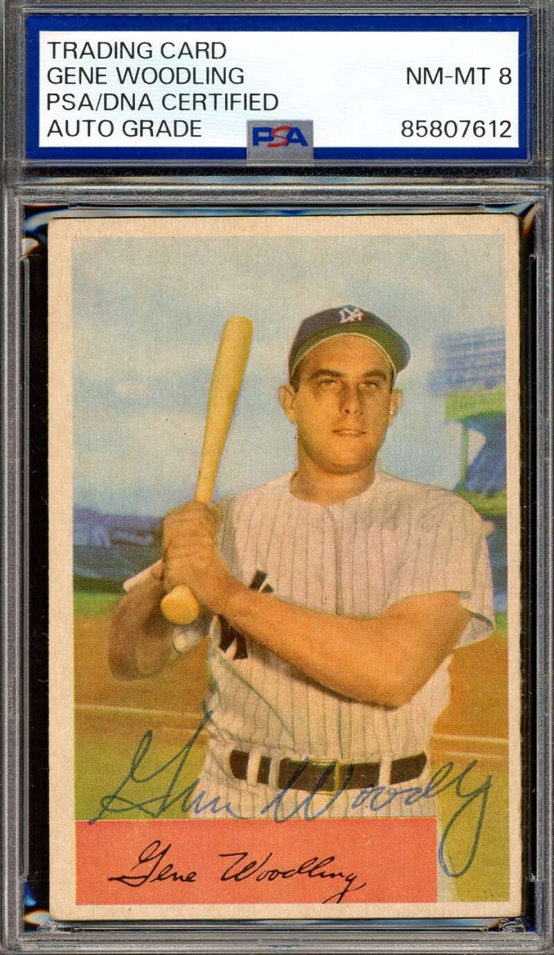 Gene Woodling PSA DNA Signed 1954 Bowman Autograph Yankees
