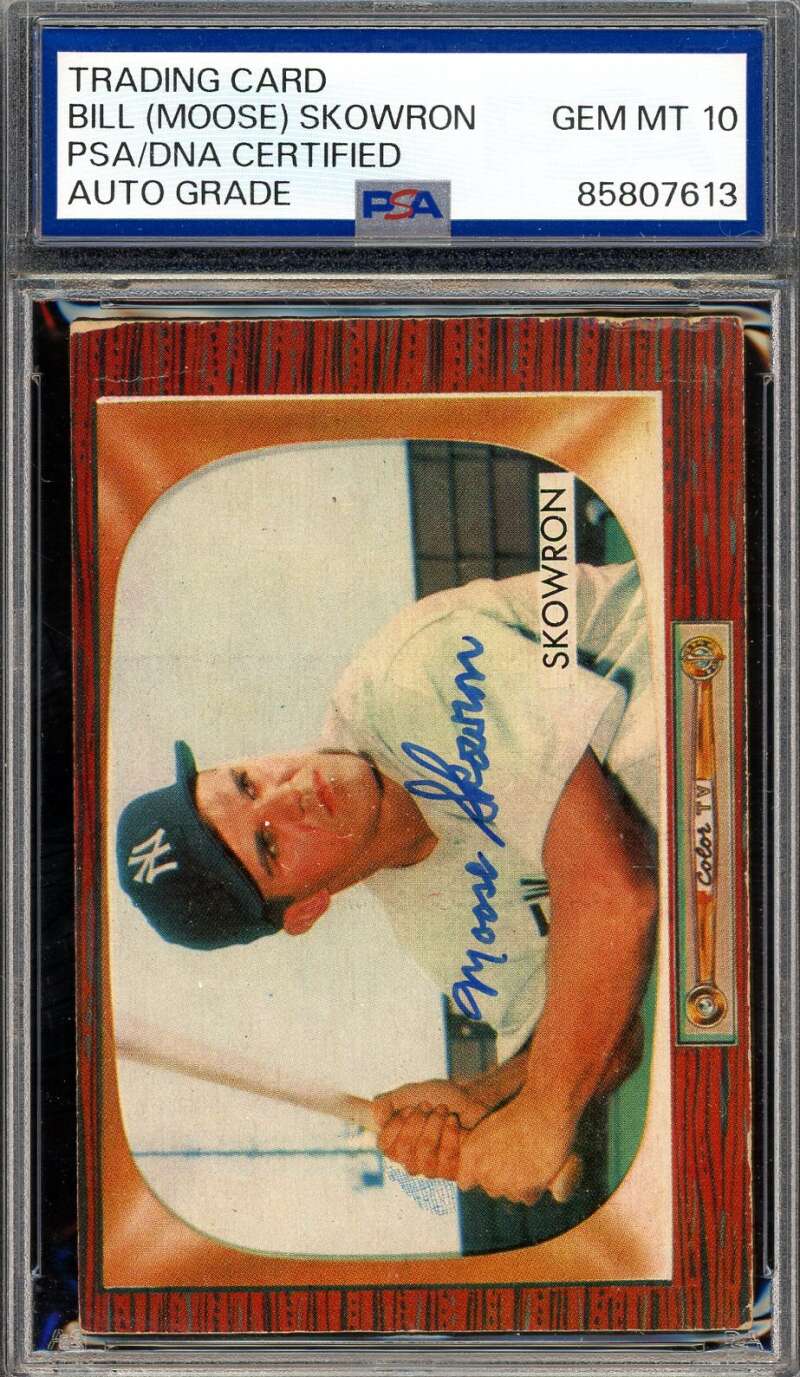 Bill Moose Skowron Gem Mint 10 PSA DNA Signed 1955 Bowman Autograph Yankees