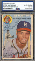 Eddie Mathews PSA DNA Vintage Signed 1954 Topps Autograph