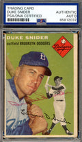 Duke Snider PSA DNA Vintage Signed 1954 Topps Autograph Dodgers
