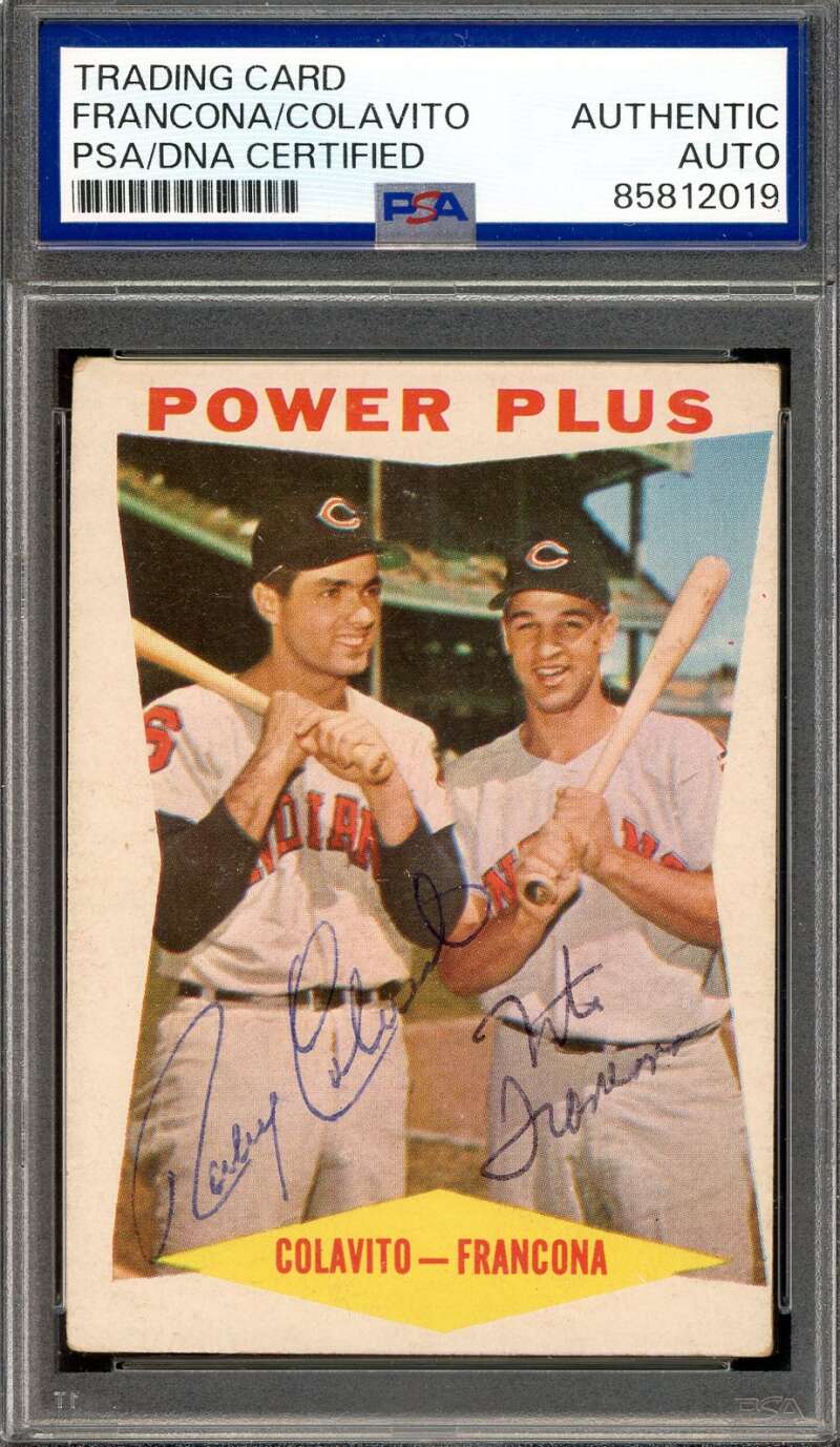 Tito Francona Rocky Colavito PSA DNA Signed 1960 Topps Power Plus Autograph