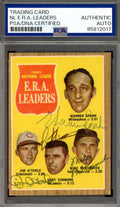 Spahn Simmons McCormick O'Toole PSA DNA Signed 1962 Topps 1961 Leaders Autograph