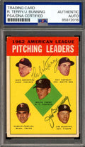 Ralph Terry Jim Bunning PSA DNA Signed 1963 Topps 1962 Leaders Autograph