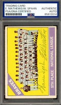 Eddie Mathews Warren Spahn PSA DNA Vintage Signed 1966 Topps Braves Autograph