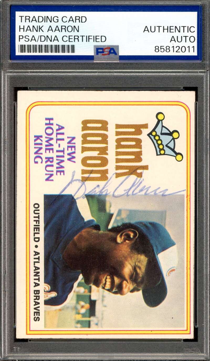 Hank Aaron PSA DNA Signed 1974 Topps HR King Autograph
