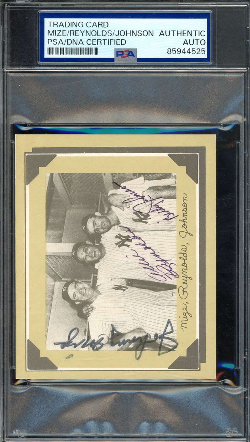 Mize Reynolds Johnson PSA DNA Signed 1976 Mize Story Autograph Yankees