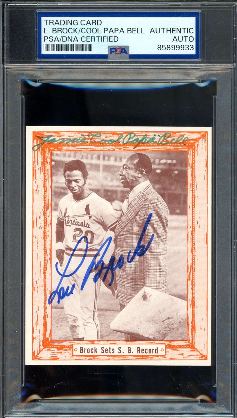 Lou Brock Cool Papa Bell PSA DNA Signed 1976 Cool Papa Comments Autograph