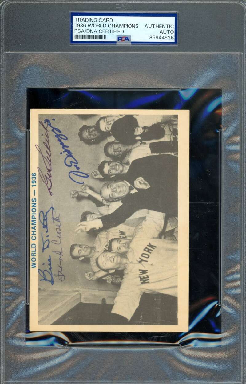 Dickey Crosetti DiMaggio Selkirk PSA DNA Signed TCMA 1936 World Champions Autograph