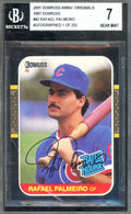 Rafael Palmeiro Beckett BAS Signed 2001 Donruss 1987 Rookie Anniv Autograph
