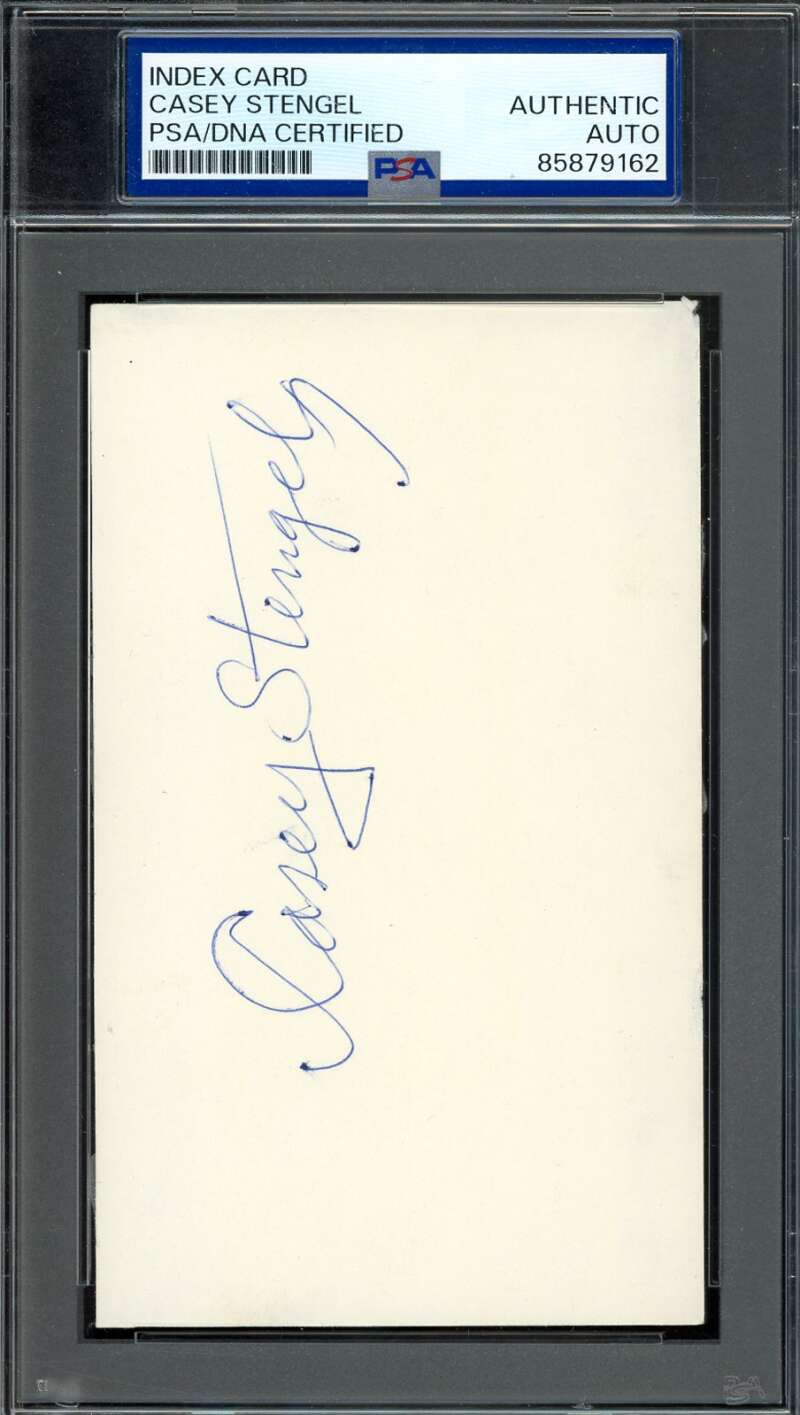 Casey Stengel PSA DNA Signed 3x5 Index Card Yankees Autographed
